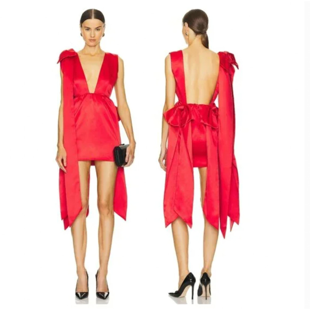 NEW Atoir REVOLVE Red Mini Dress Size 8 Camilla Photoshoot Bows Unique Birthday